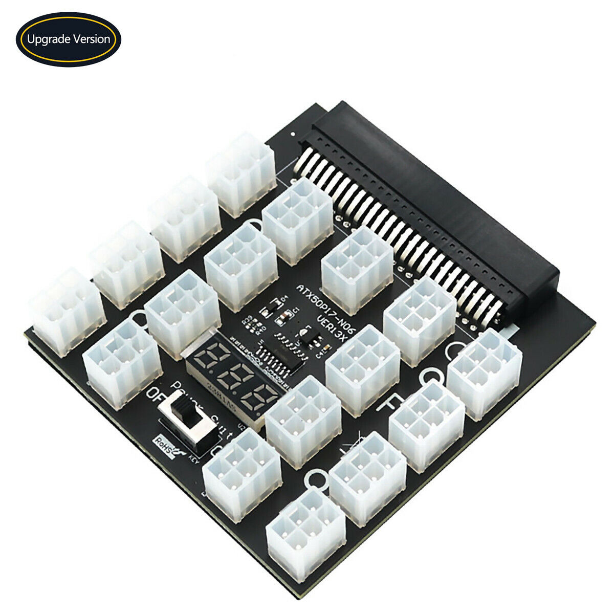 PCI-e 12V 50pin to ATX 17 x 6Pin Power Supply Breakout Board Adapter for BTC