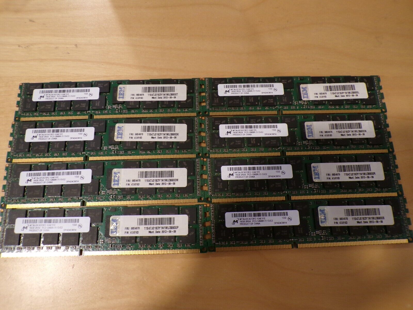 8 Micron 16GB=128GB 2Rx4 PC3-12800R MT36JSF2G72PZ-1G6E1FE Server Memory Ram DDR3