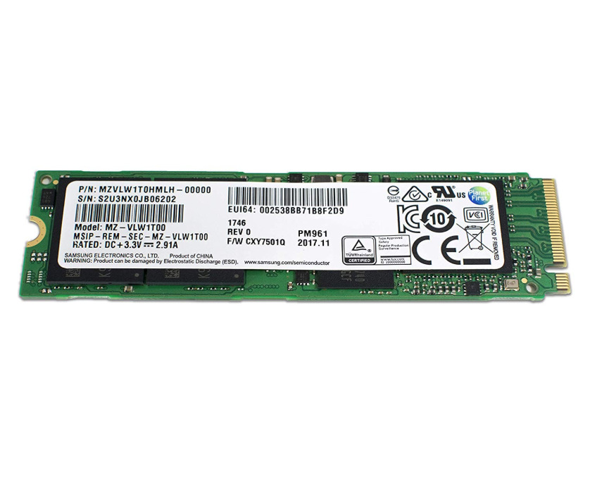 Samsung PM961 SSD 128GB PCIe M.2 Gen3 x4 2280 NVMe V-NAND Solid State Drive