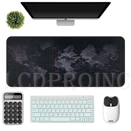 Large Size Mouse Pad Extended Gaming Desk Keyboard Anti-slip Soft World Map Pad