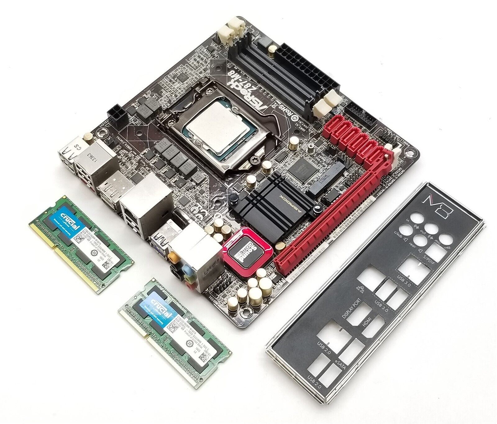 ASRock Z87-M8 Motherboard & CPU Mini-ITX LGA 1150 i5-4590 3.30GHz 16GB DDR3 I/O