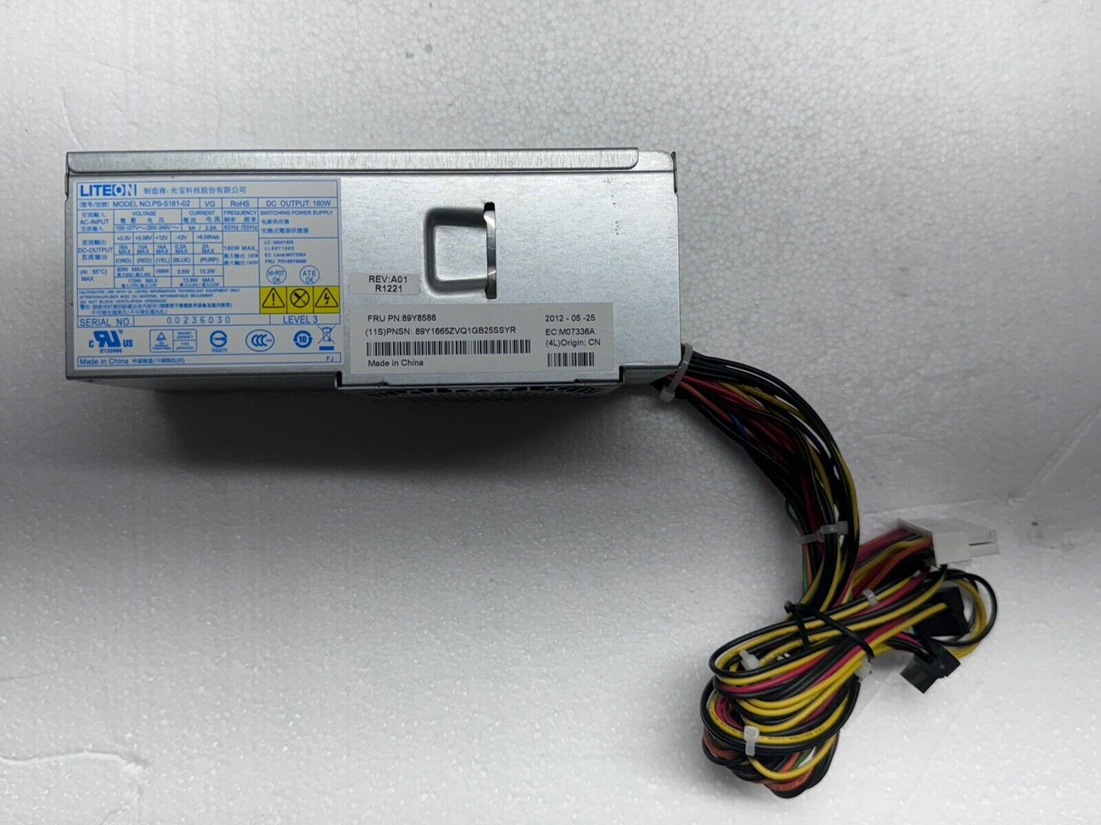 LiteOn PS-5181-02 180W 24-Pin TFX Power Supply For Lenovo, DELL, Universal