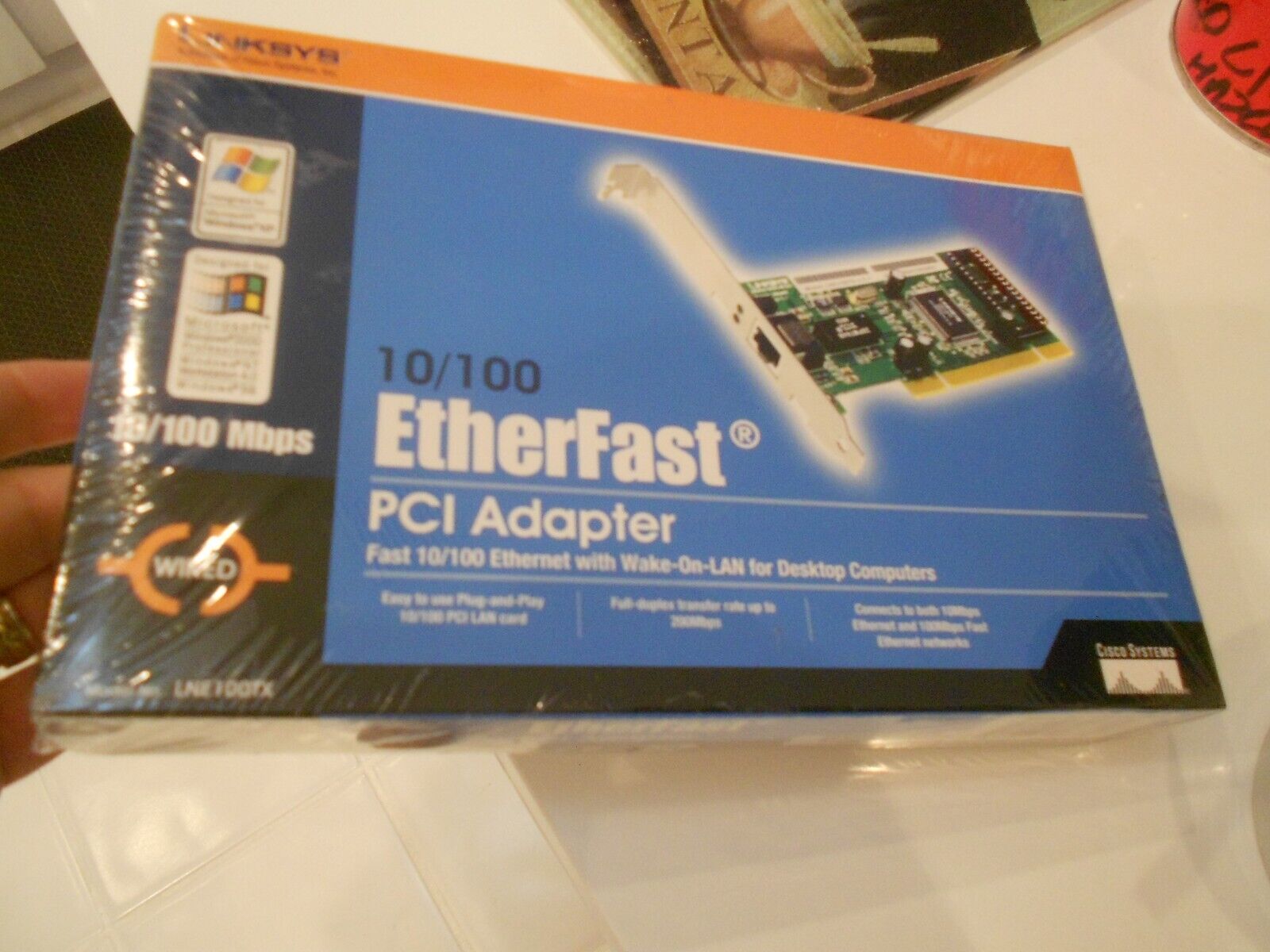 sealed Linksys 10/100 LAN Card Etherfast Model LNE100TX PCI Adapter Desktop