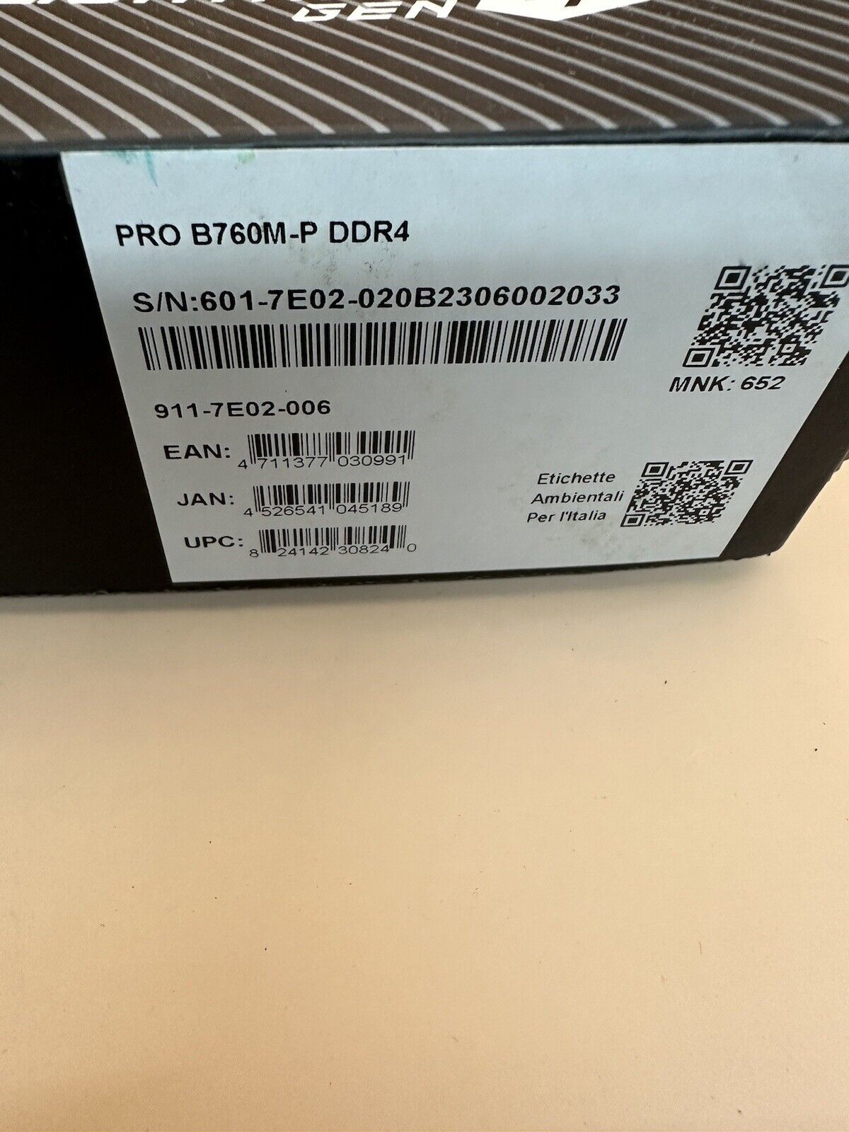 MSI MB MSI|PRO B760M-P DDR4 R