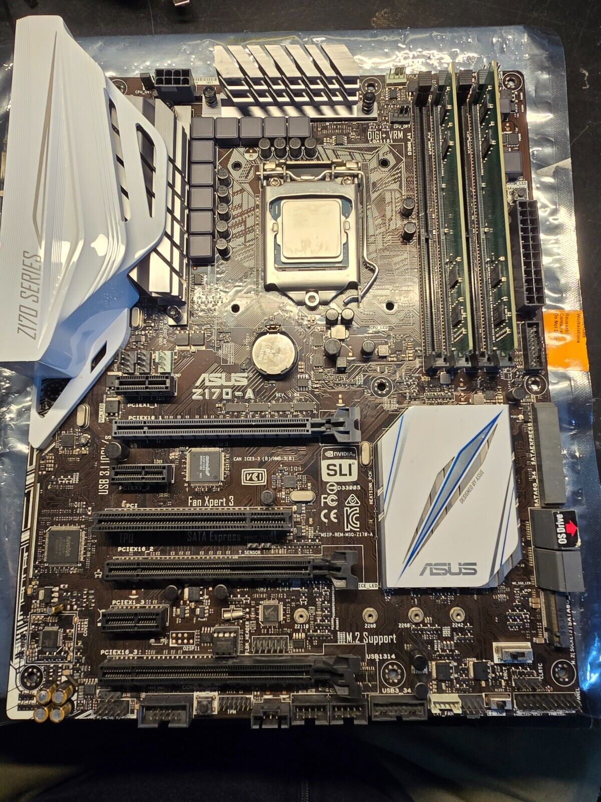 ASUS Z170-A LGA 1151 Intel Motherboard - NO I/O Shield + i7 6700 + 8GB RAM