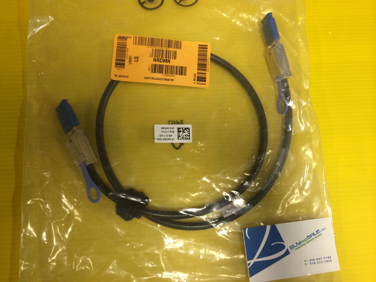 NRDMN NEW Dell FORCE10 N-SERIES External MiniSAS to MiniSAS Cable 1M SEALED