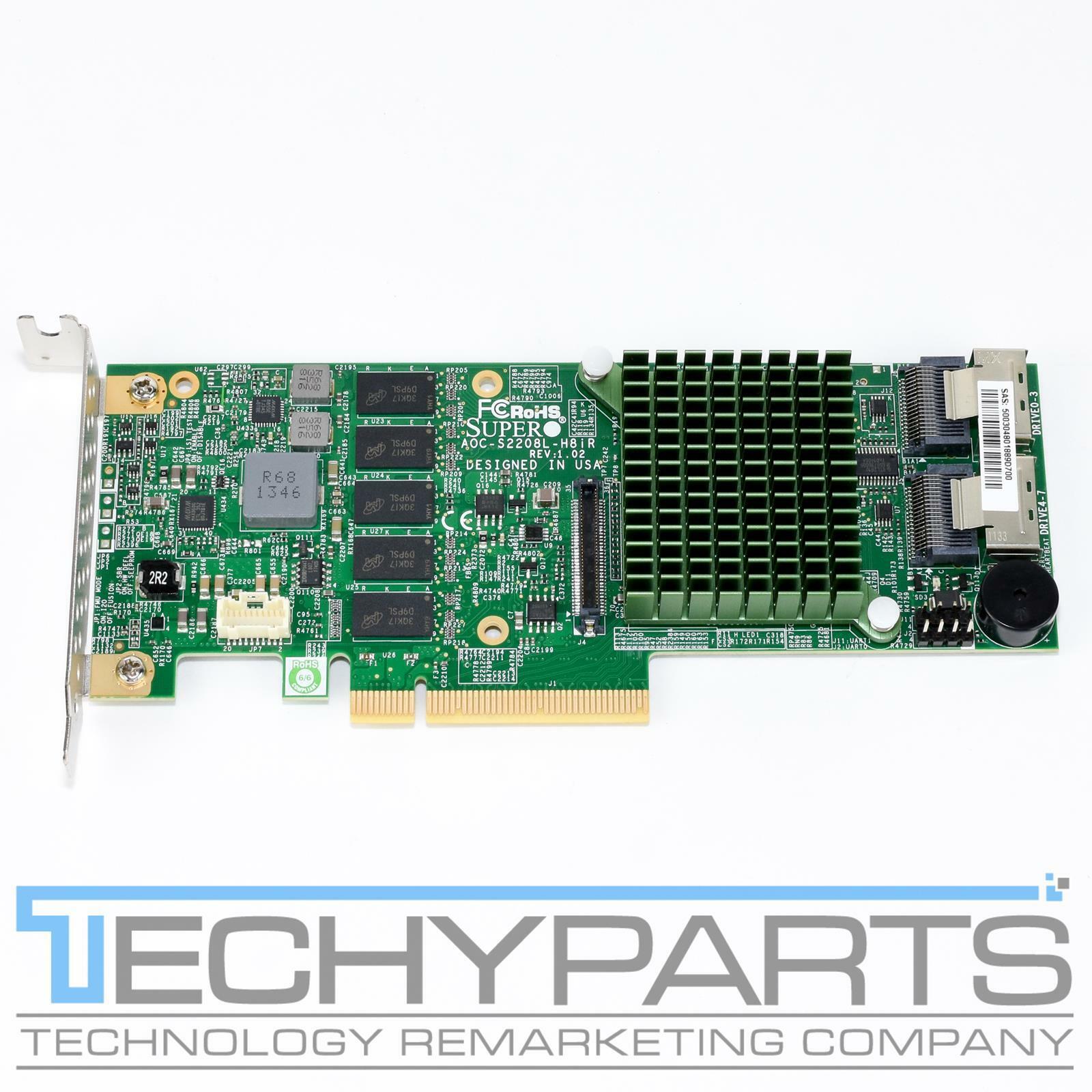 Supermicro AOC-S2208L-H8iR 1GB 8-Port SAS2 6Gbps PCI-e 3.0 RAID Controller SFF