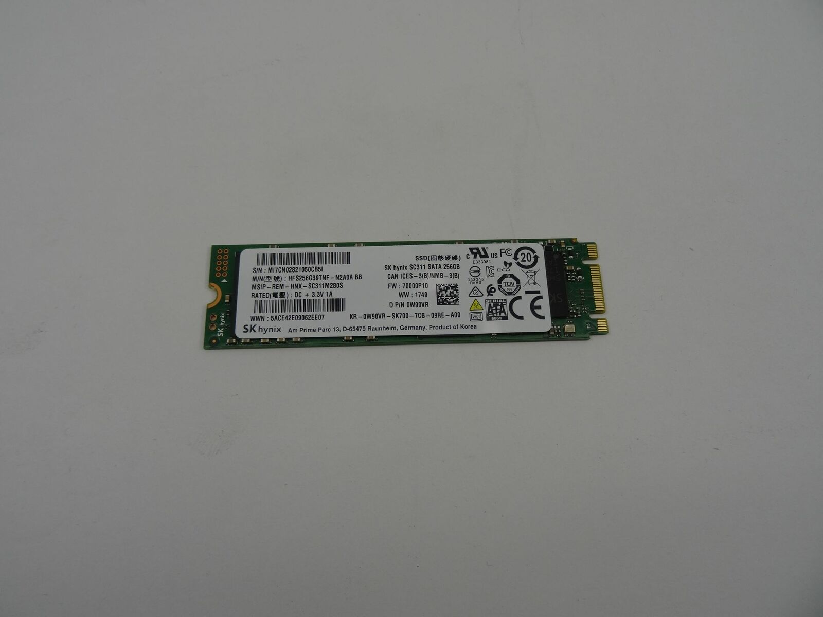 256GB HYNIX SC311 M.2 2280 SATA-III 6GBPS SOLID STATE DRIVE SSD DELL 0W90VR