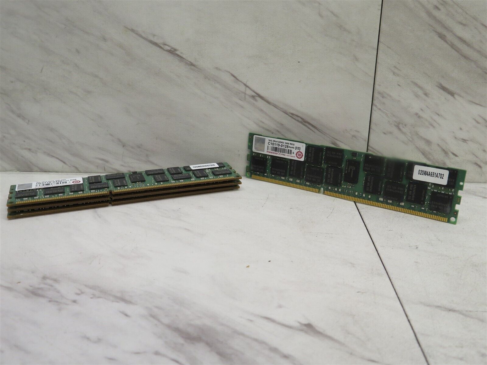 LOT OF 4 Transcend DDR3 1600 DIMM 16GB CL11 2Rx4 1.35V 020W000097000