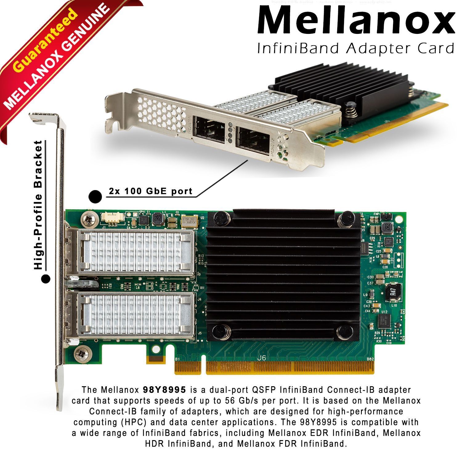IBM 98Y8995 Mellanox CB194A 56GB Connect-IB InfiniBand Adapter Card QSFP FDR 40G