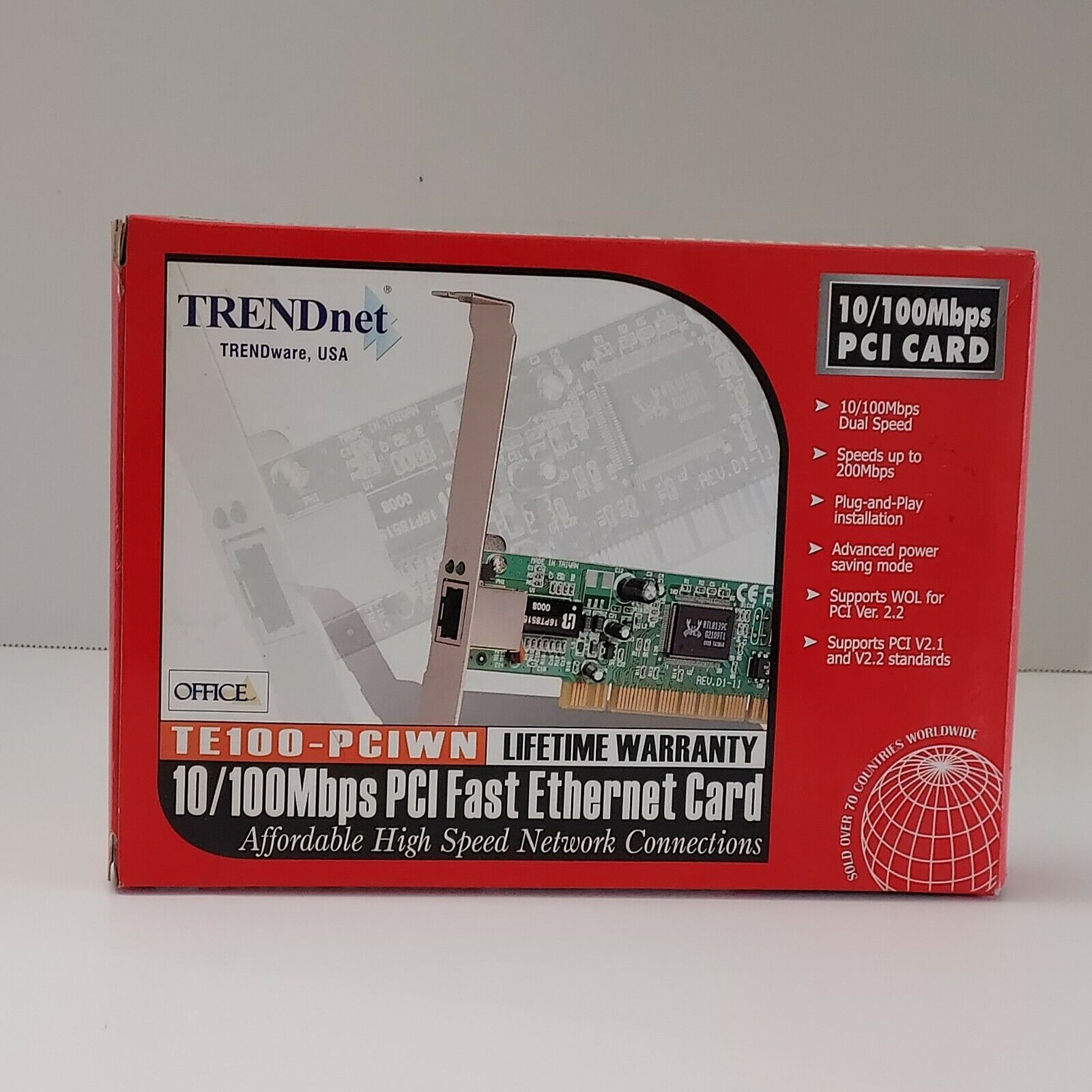 TRENDnet TE100-PCIWA 10/100Mbps PCI Fast Ethernet Card Wake-on-LAN