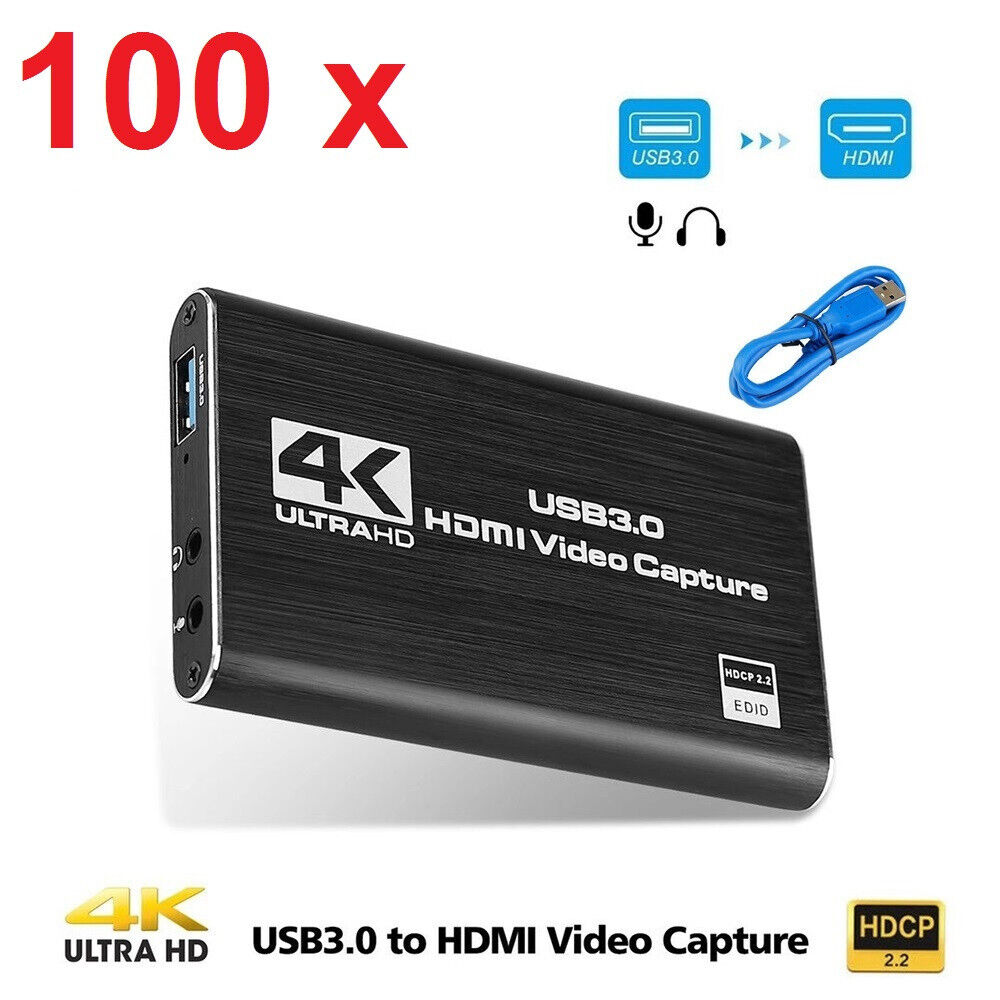 100 x USB 3.0 HDMI Video Capture Card 4K 1080P 60fps Game Video Live Streaming