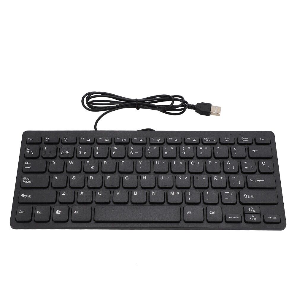 Ultra-thin Wired USB Mini Portable Spanish Keyboard For Desktop Computer 78 ADS