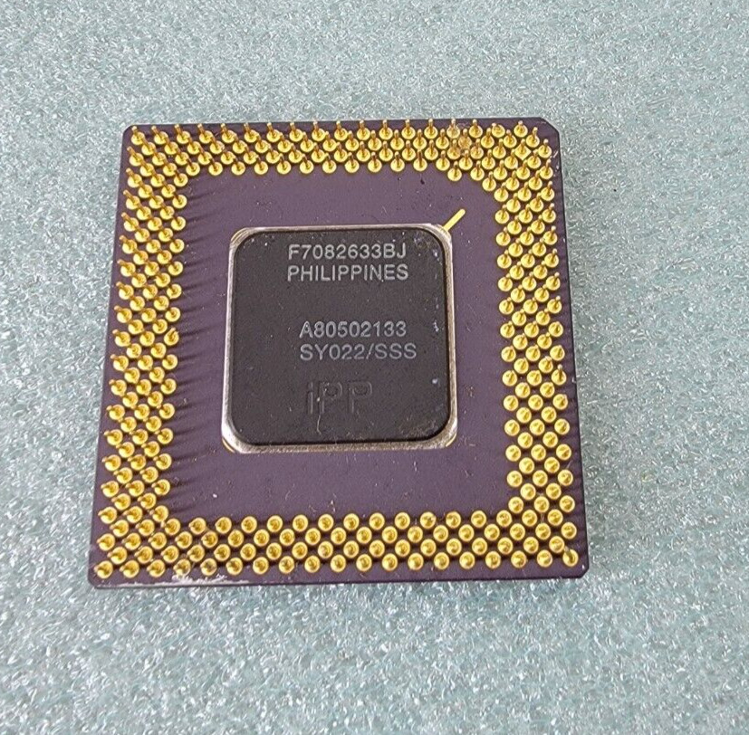 Intel Pentium 133MHz CPU Socket 577 A80502133 SY022, Vintage, Collectible, Gold