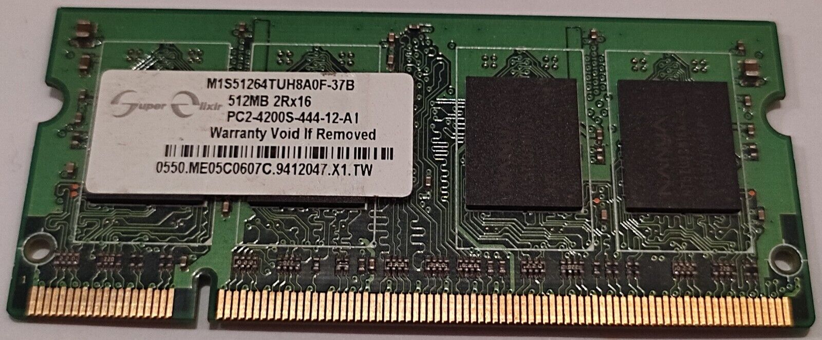 Super Elixir LAP TOP MEMORY 512MB PC2-4200 533MHz M1S51264TUH8AOF-37B  NOTEBOOK