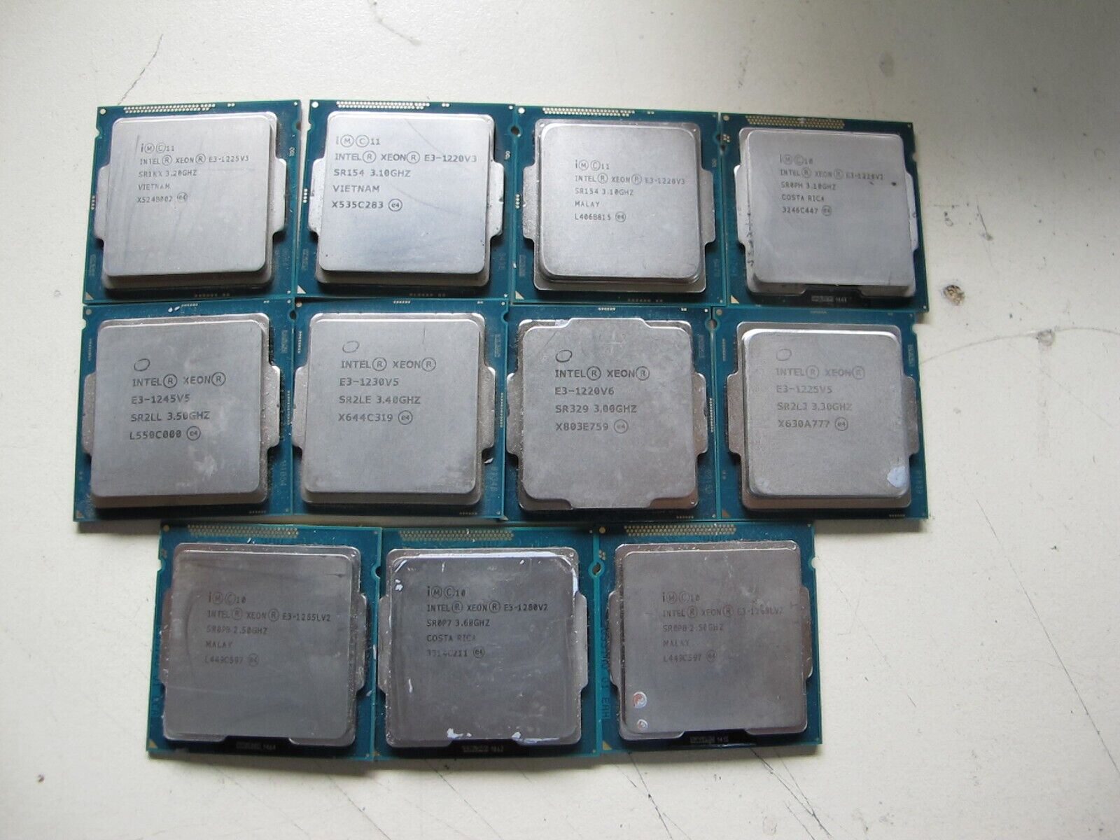 Lot of 11 Intel XEON E3 LGA 1150/1151/1155- 4 CORE SERVER CPUS-FRESH PULLS