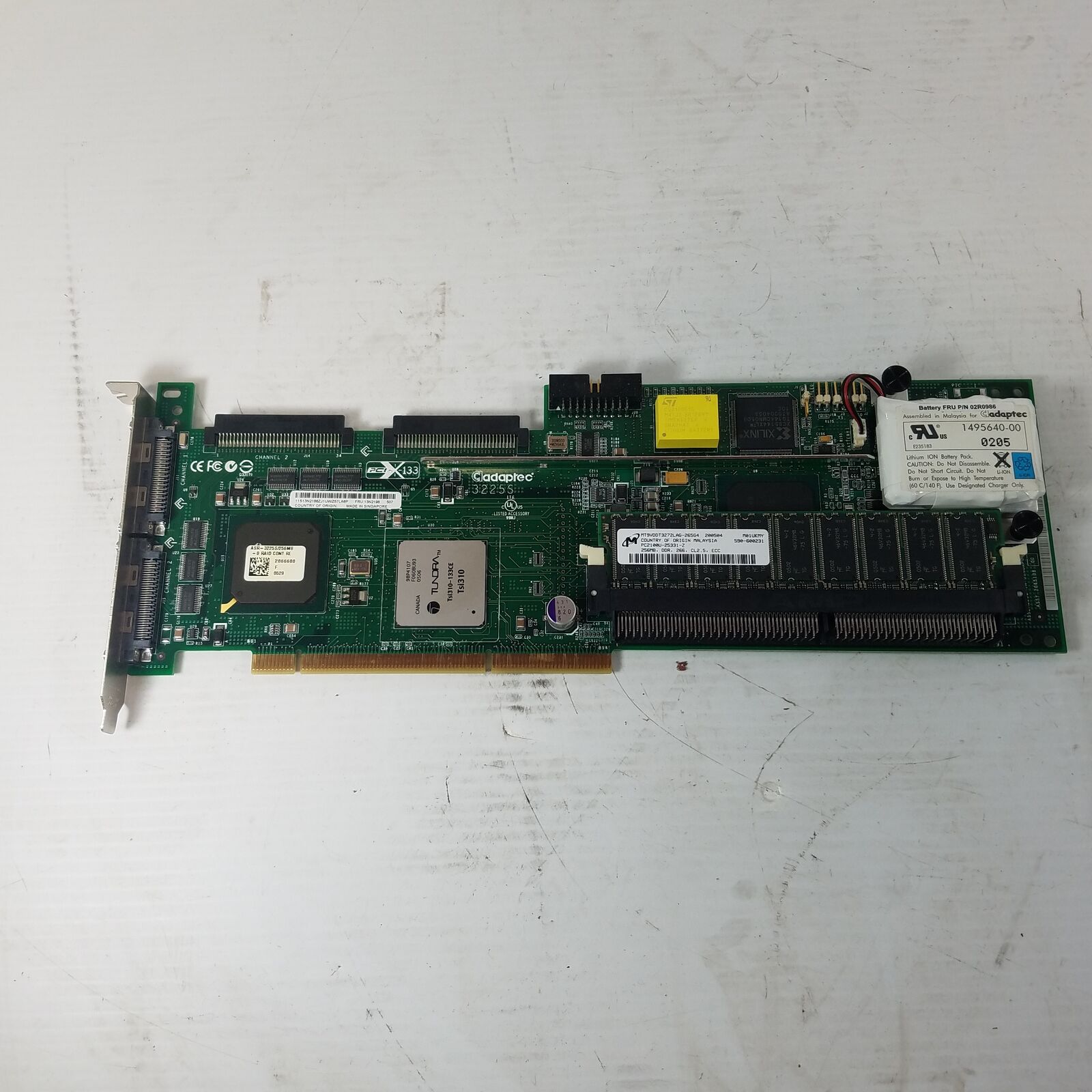 Adaptec ASR-3225S PCI-X Server RAID Card with Memory Module and Battery 13N2198