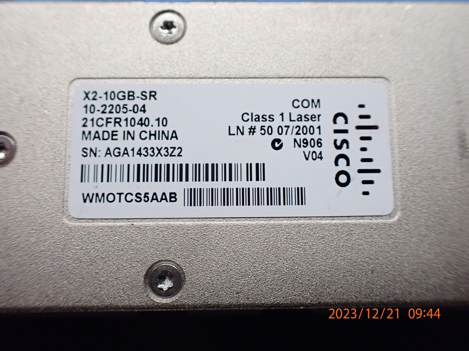CISCO X2-10GB-SR 10-2205-04 NETWORK CARD