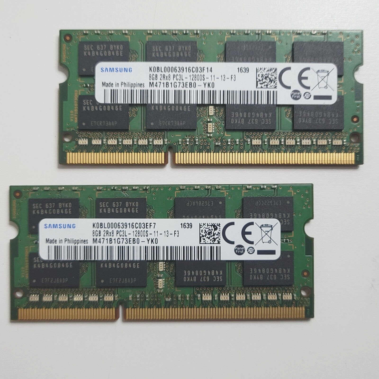 Samsung 16GB (2x8GB) PC3L-12800S Lap Top Memory RAM