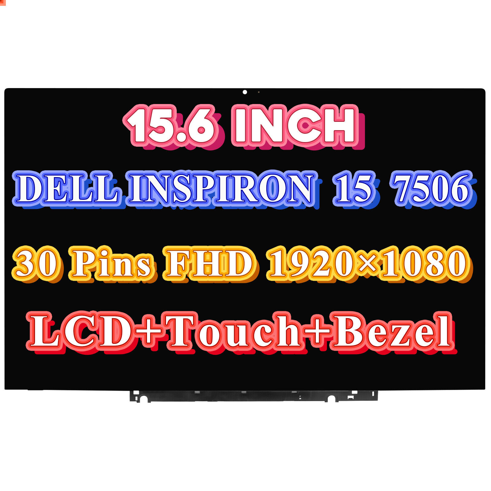 GENUINE 15.6 DELL INSPIRON 7500 FHD IPS LCD Touch Assembly RYKP9 P97F P97F001