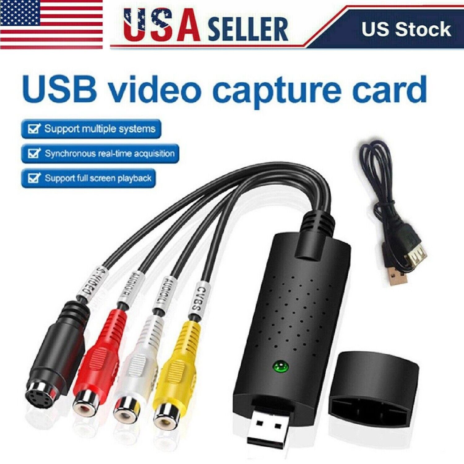 USB 2.0 Audio TV Video VHS to DVD VCR PC DVR HDD Converter Adapter Capture Card