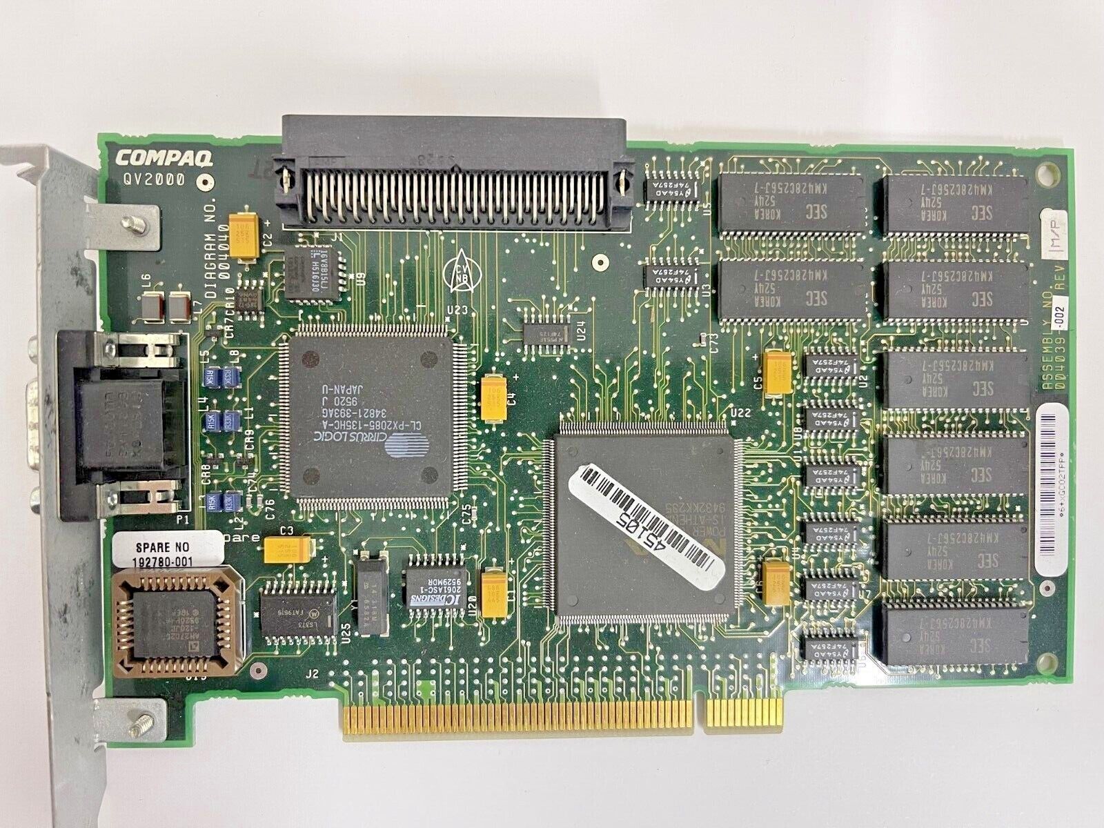 VINTAGE COMPAQ 192780-001 QV2000 MATROX 2 MB PCI VIDEO CARD MXB84