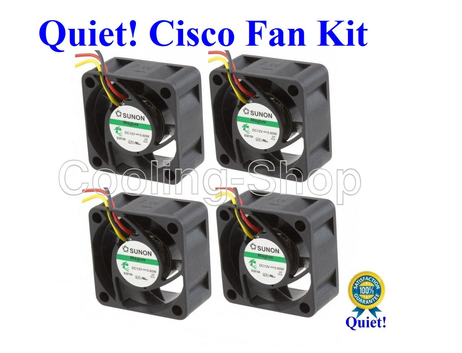 Pack of 4 Super Quiet Replacement Sunon Fans for Cisco SG300-52P Low Noise