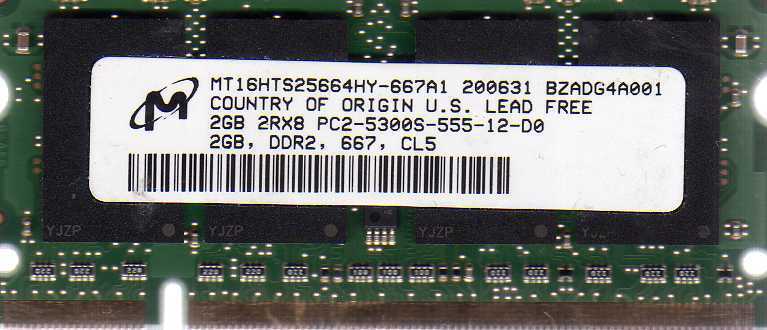 2GB Apple MacBook  2,1 / 3,1 / 4,1 / 5,2 DDR2 Laptop/Notebook RAM Memory