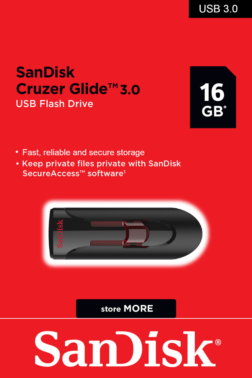 SanDisk Cruzer Glide USB 3.0 16GB 32GB 64GB 128GB 256GB Flash Drive Memory Lot