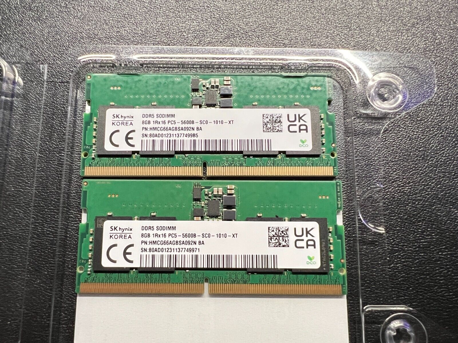 SK Hynix 8GB DDR5 SODIMM 1Rx16 PC5-5600B-SC0-1010-XT Laptop RAM Memory Set of 2