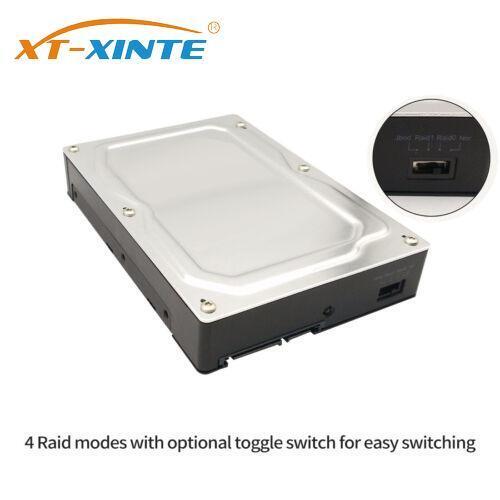 XT-XINTE 2.5inch SATA Adapter Box SSD/ HDD Mobile Rack to 3.5inch with Raid