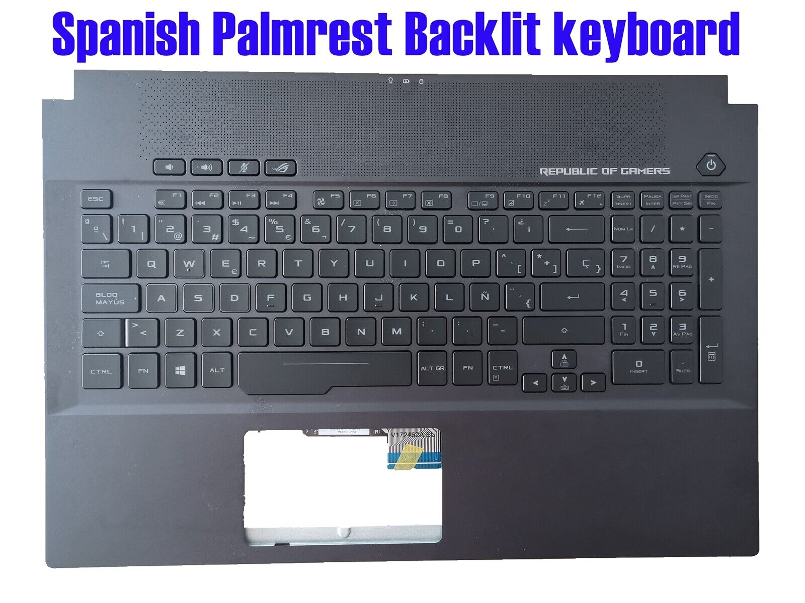 Spanish Palmrest keyboard for Asus GU501G GU501GM GU501GS GM501G GM501GM GM501GS