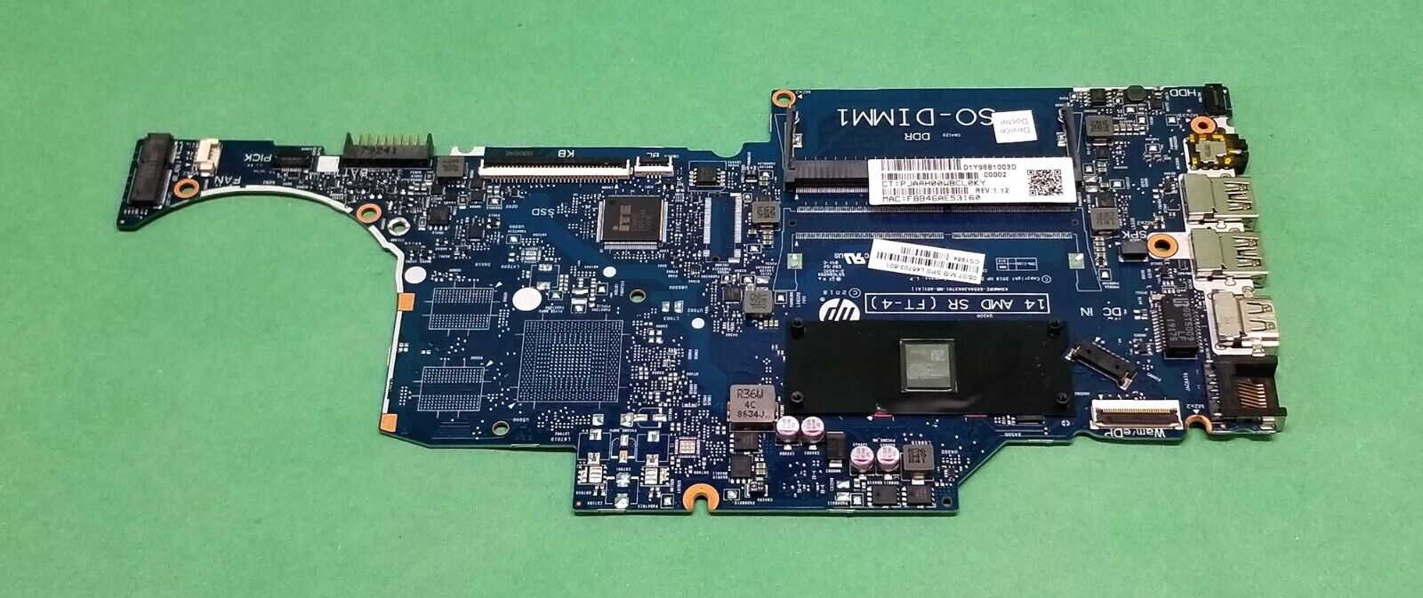 HP 14-DK0053OD  Genuine AMD A4-9125 Motherboard L46703-601 6050A3063701-MB-A01