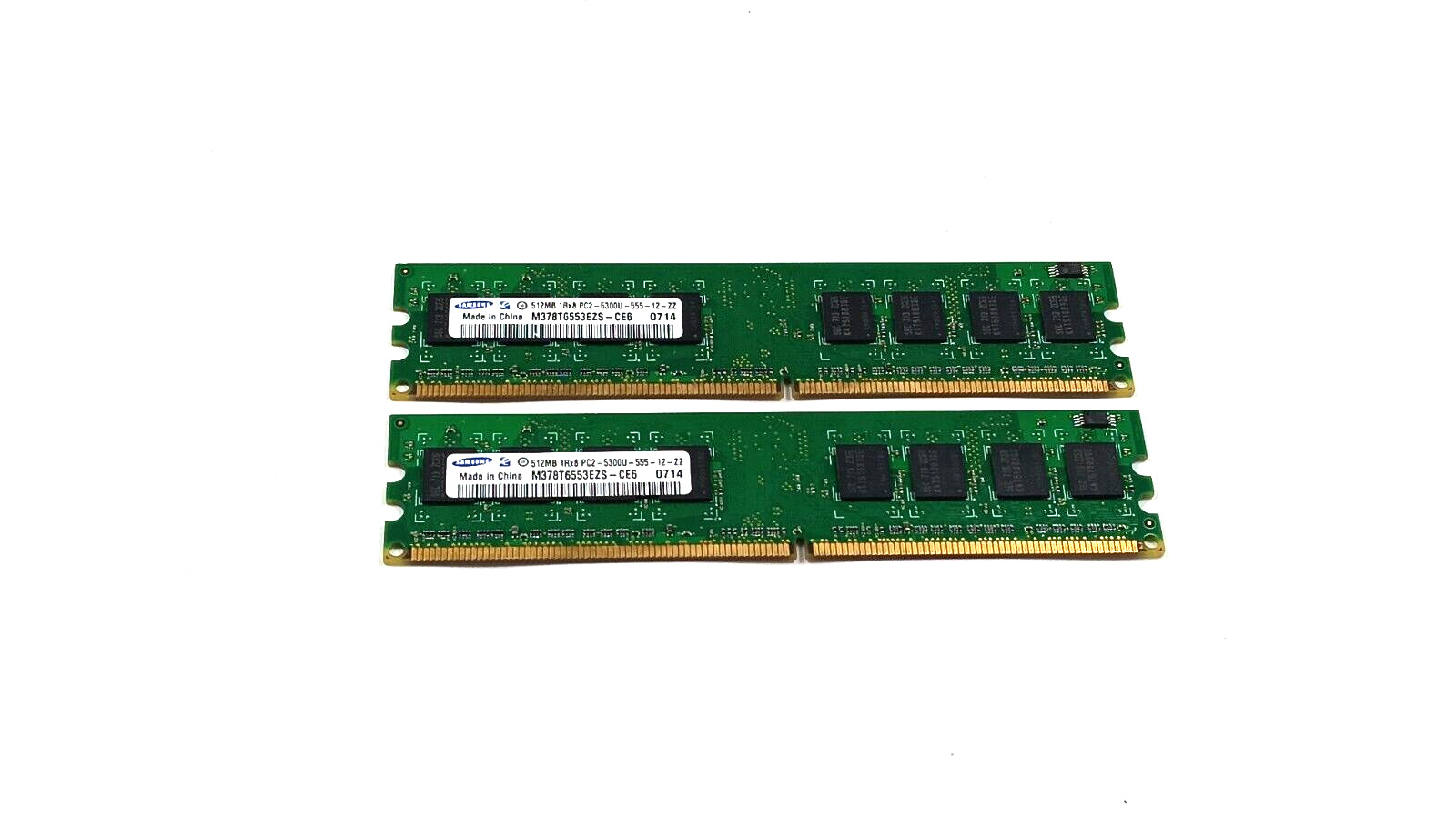 Samsung 2x512MB (1GB) M378T6553EZS-CE6 512MB DDR2 PC3200 Computer RAM Memory Kit