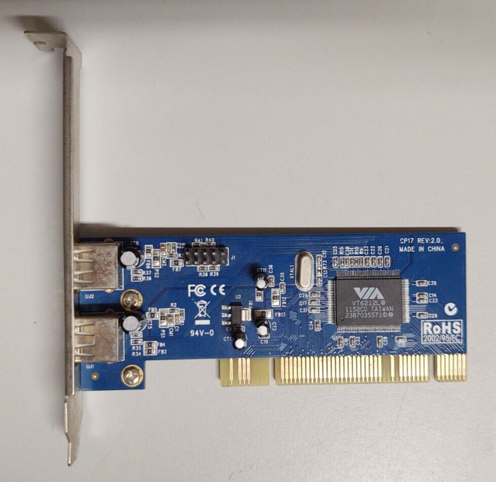 CP17 Rev 2.0 Vintage 2002 Two Port USB PCI Adapter Card