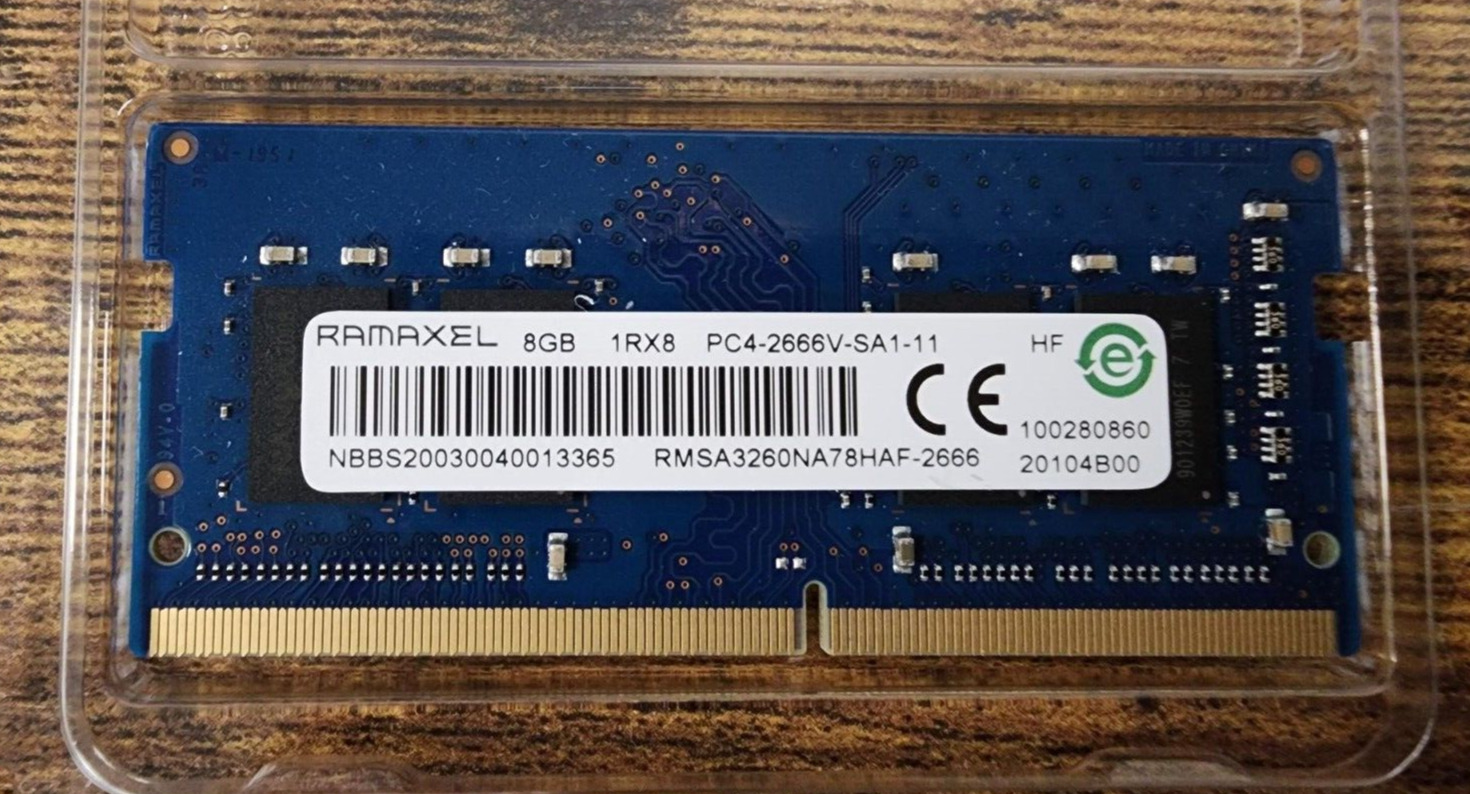 RAMAXEL 8GB DDR4 2666 SODIMM RMSA3260NA78HAF-2666 Laptop Memory