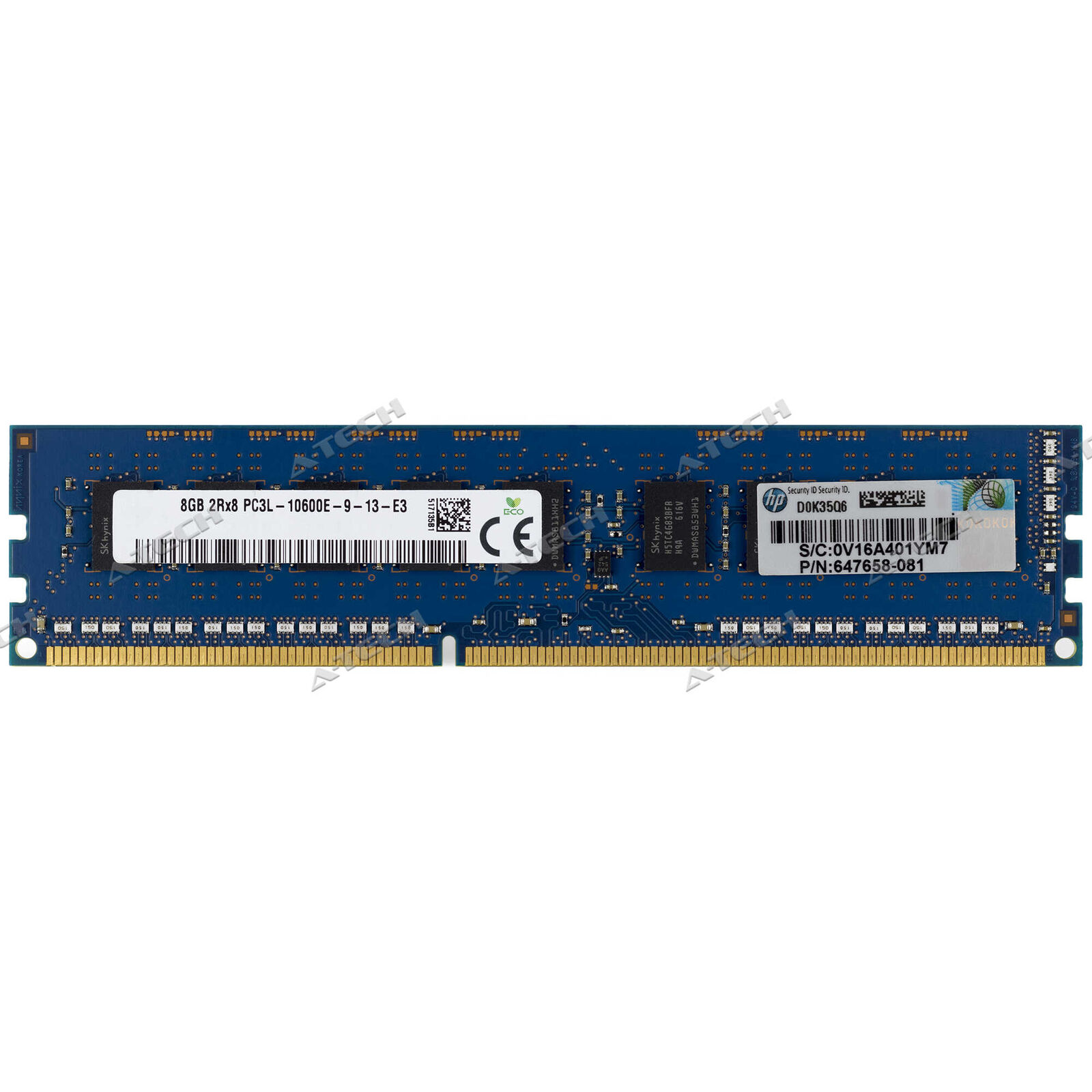 HP 8GB PC3L-10600E ECC UDIMM 647909-B21 664696-001 647658-081 Server Memory RAM