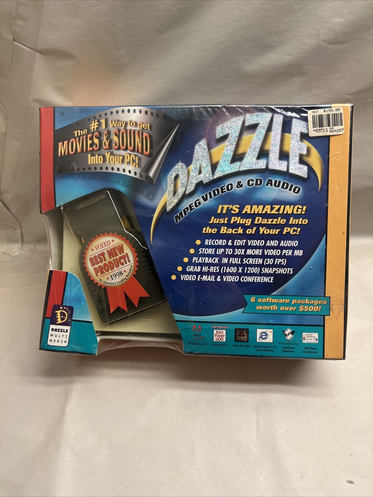 Vintage Dazzle Multimedia MPEG Video Capture LAV-1000 RCA S-VIDEO to IEEE NOS