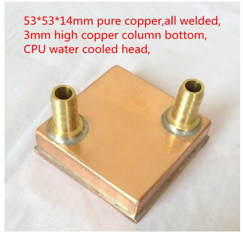 Computer CPU water-cooled head server pure copper radiator all welded 53*53*14mm