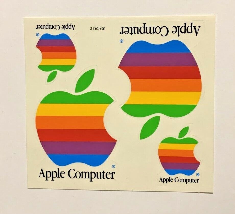 Vintage Apple Computer Decal Stickers Rainbow Logo