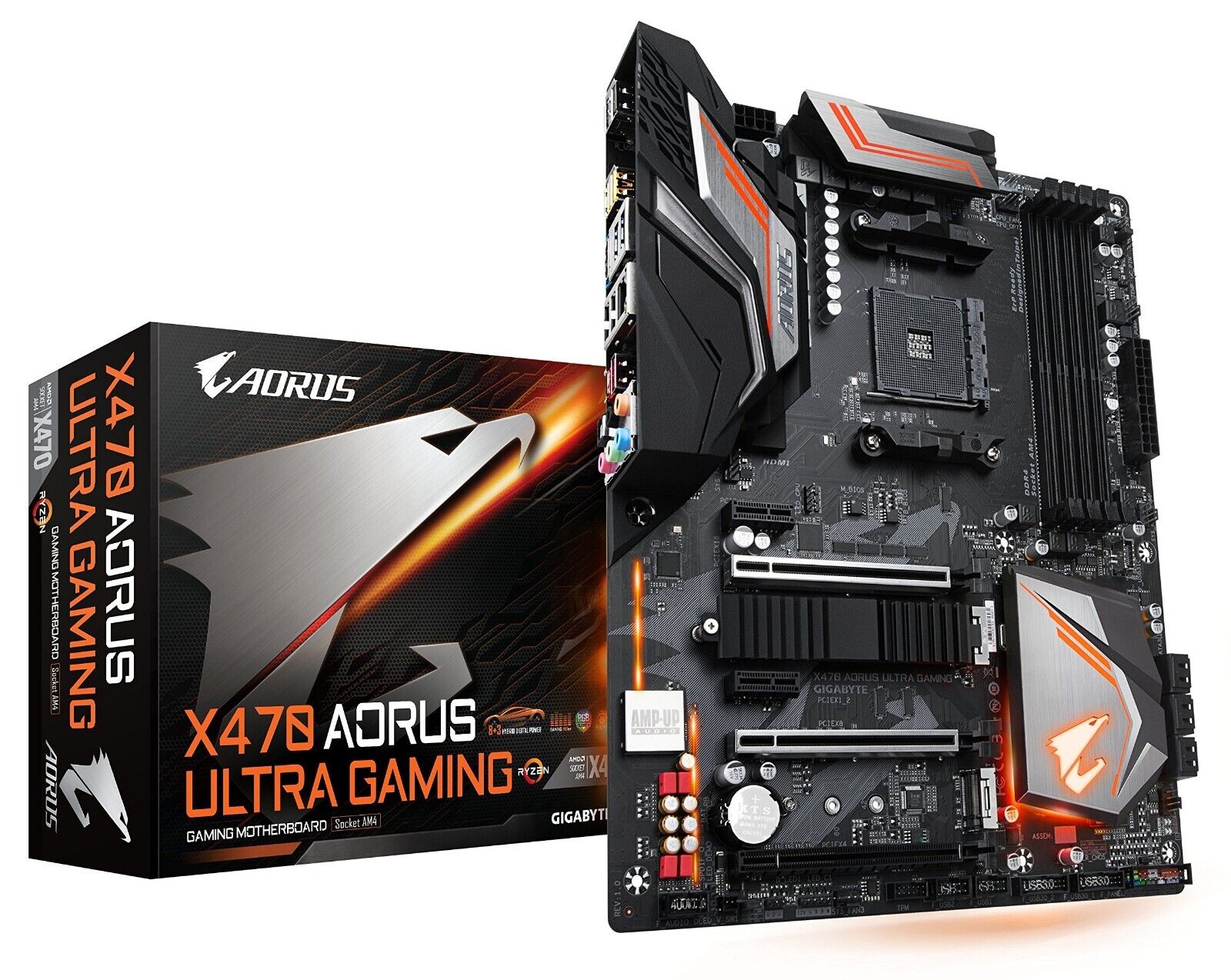 Gigabyte X470 Aorus Ultra Gaming AMD X470 4×DDR4 Socket AM4 ATX 2×M.2 HDMI RJ45