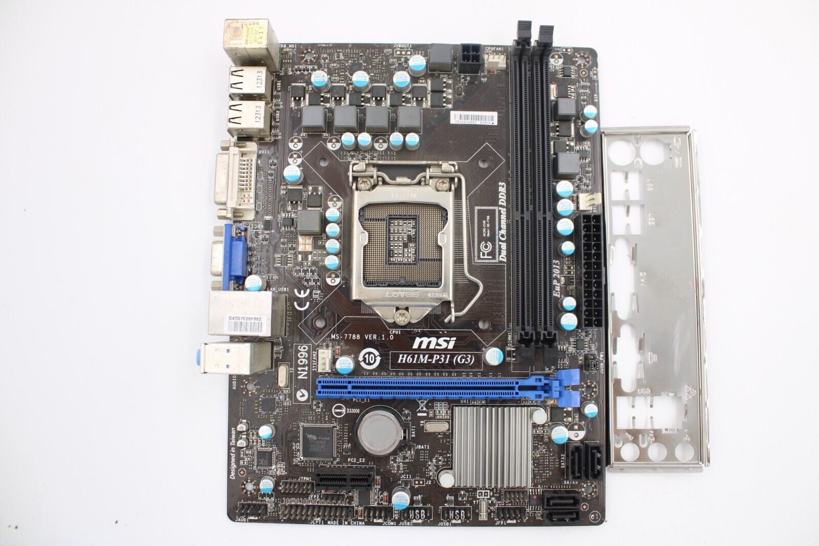 MSI H61M-P31(G3) LGA 1155 DDR3 Micro ATX Intel Desktop Motherboard With I/O