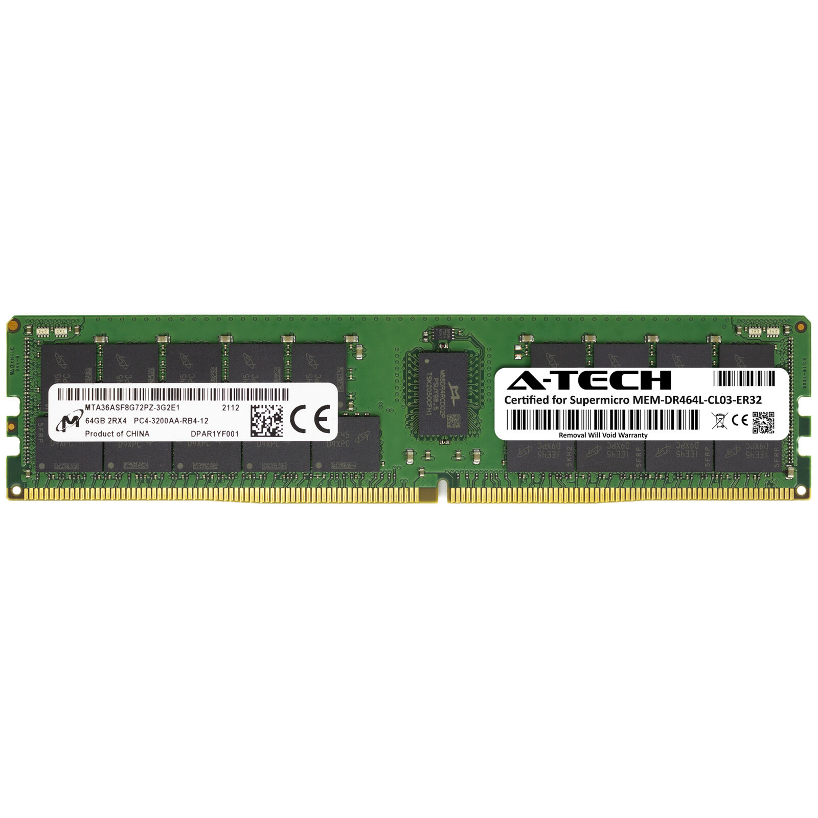 64GB PC4-25600R REG Supermicro MEM-DR464L-CL03-ER32 Equivalent Server Memory RAM