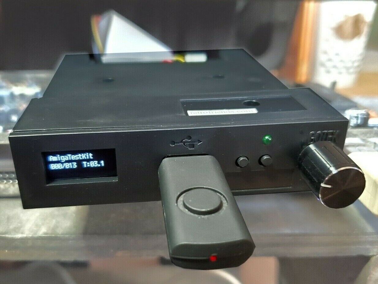 Gotek USB Floppy Emulator Amiga Atari IBM Roland AKAI OLED,Speakr,Dial 