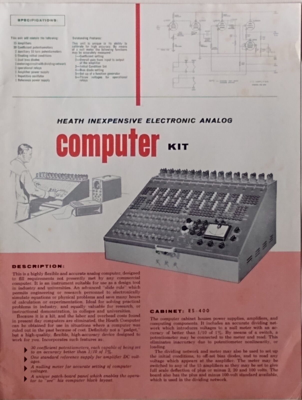 Early Heathkit ES-400 Electronic Analog Computer Kit Promotional Literature