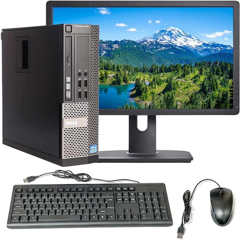 Dell Desktop Computer i5 SFF 8GB RAM 256GB SSD 22in LCD Windows 10 Pro PC Wi-Fi