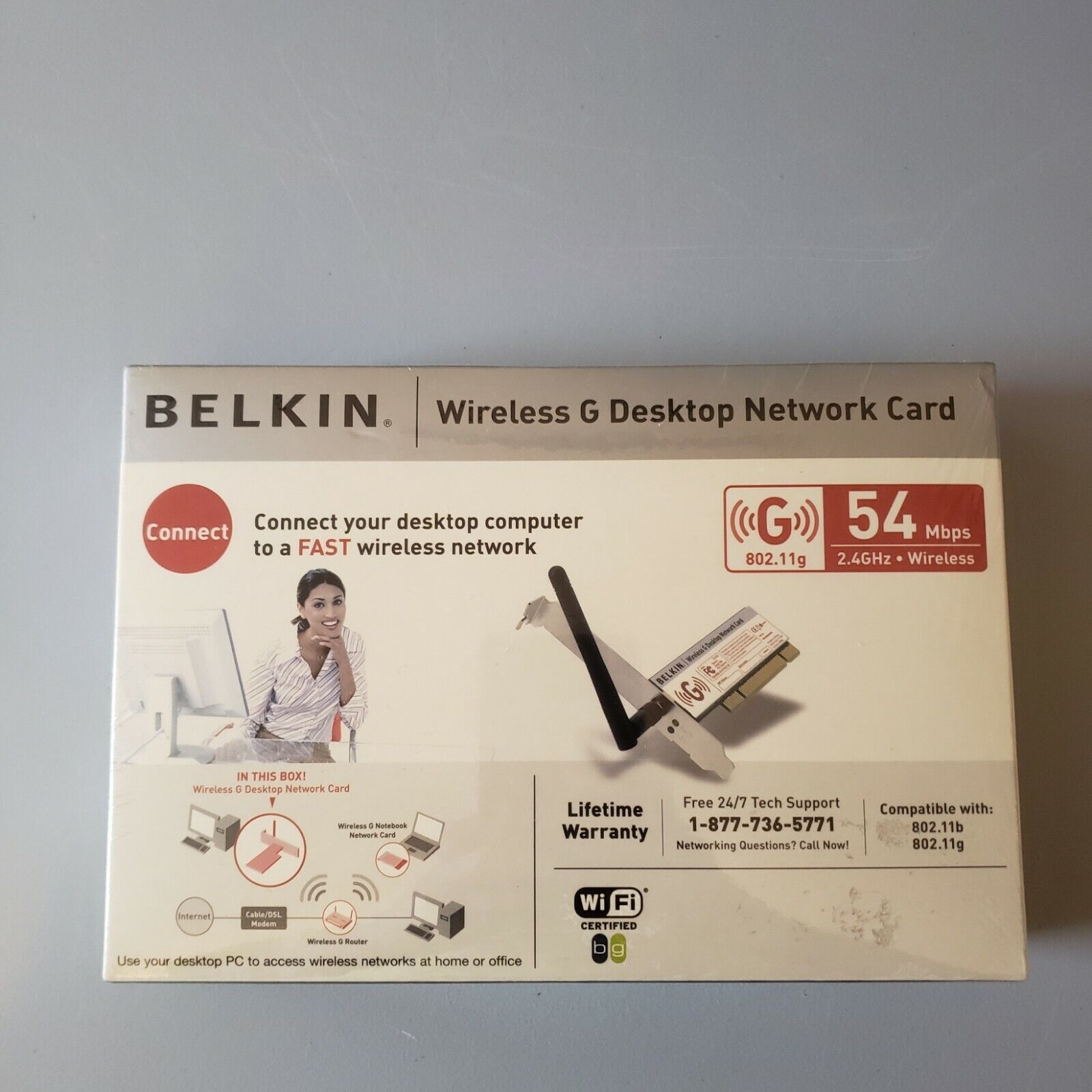 Belkin 54 Mbps 2.4 GHz Wireless G Desktop Network Card F5D7000