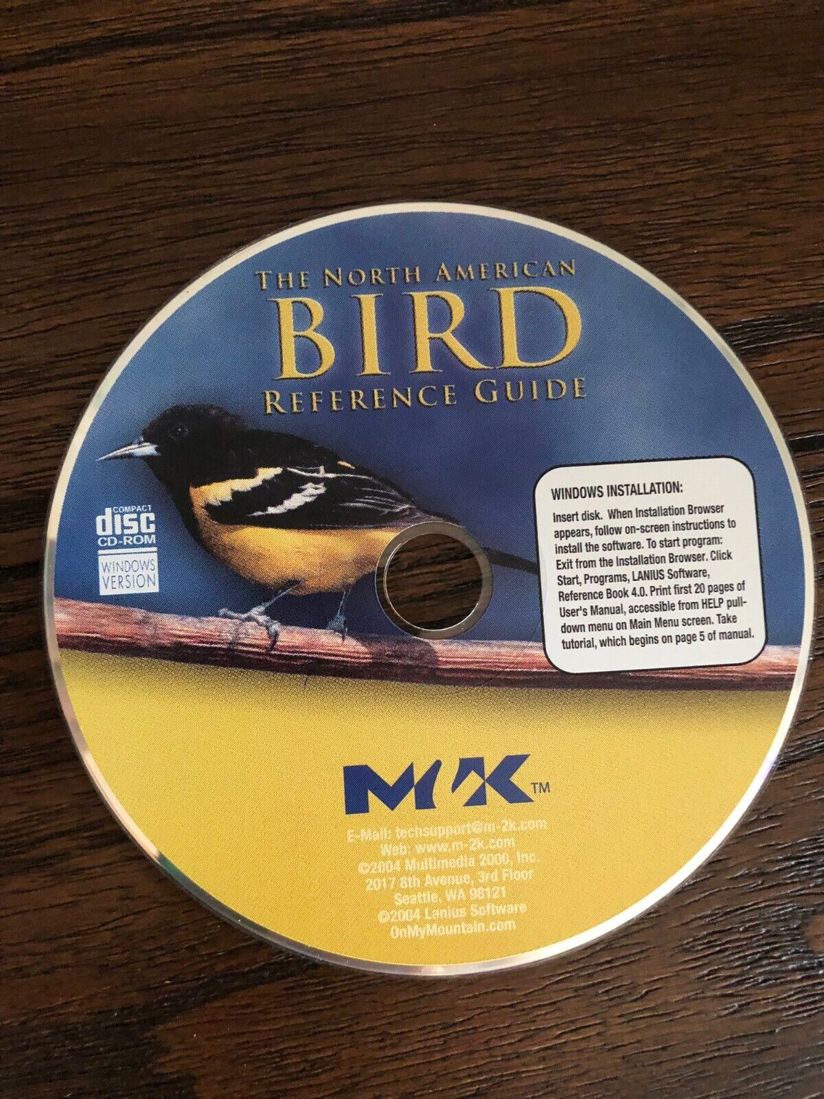The North American Bird reference guide : vintage PC software CD