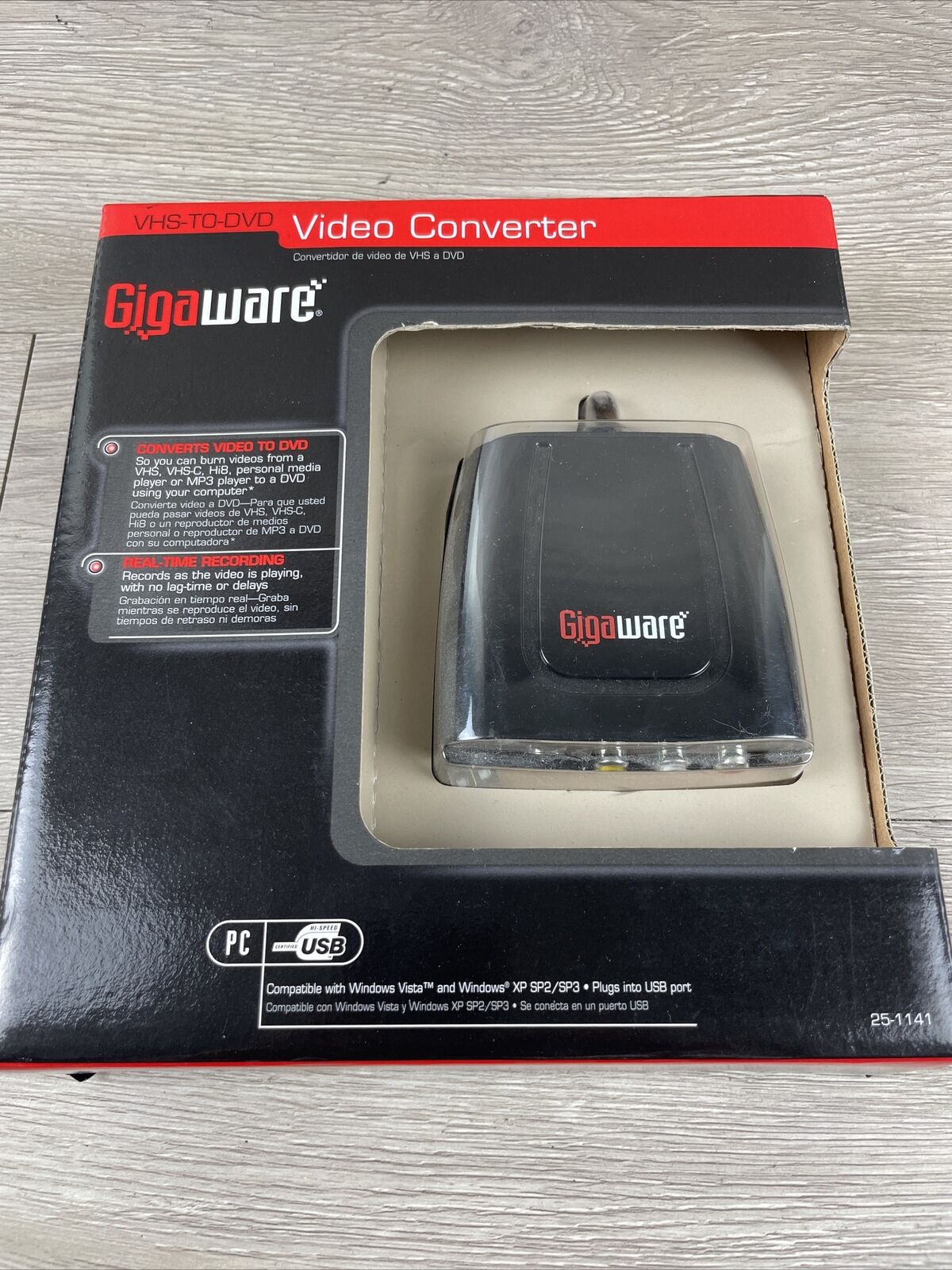 Gigaware 2501141 VHS-TO-DVD Or MP4 Video Converter New Sealed S Video Composite