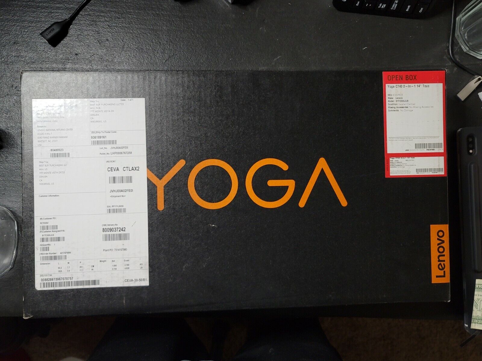 Lenovo Yoga C740 512GB SSD Core i5 Bundle Original Box + Lenovo Sleeve + Pen